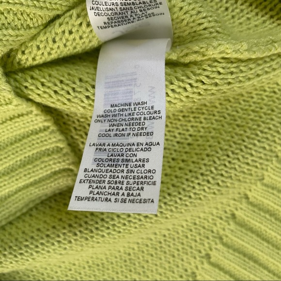 JOE FRESH LIGHT Lime Green PULL OVER KNIT TOP LONG SLEEVE SIZE M - Picture 5 of 5